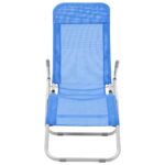 Chaises longues pliables lot de 2 Textilène Bleu – Image 2