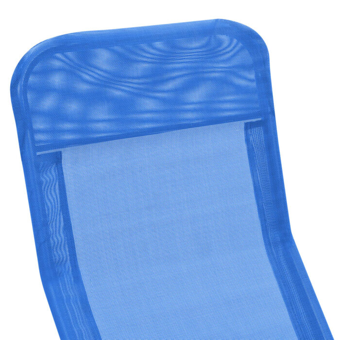 Chaises longues pliables lot de 2 Textilène Bleu – Image 5