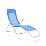 Chaises longues pliables lot de 2 Textilène Bleu – Image 8