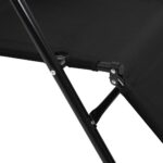 Chaises longues pliables 2 pcs avec repose-pied Acier Noir – Image 11