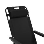 Chaises longues pliables 2 pcs avec repose-pied Acier Noir – Image 8