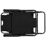 Chaises longues pliables 2 pcs avec repose-pied Acier Noir – Image 9