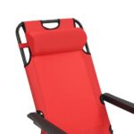 Chaises longues pliables 2 pcs avec repose-pied Acier Rouge – Image 10