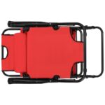 Chaises longues pliables 2 pcs avec repose-pied Acier Rouge – Image 6