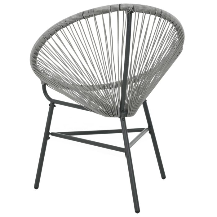 Chaise de jardin sous forme de lune Résine tressée Gris – Image 3