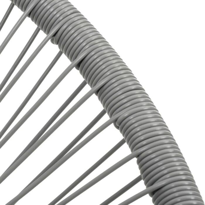 Chaise de jardin sous forme de lune Résine tressée Gris – Image 4