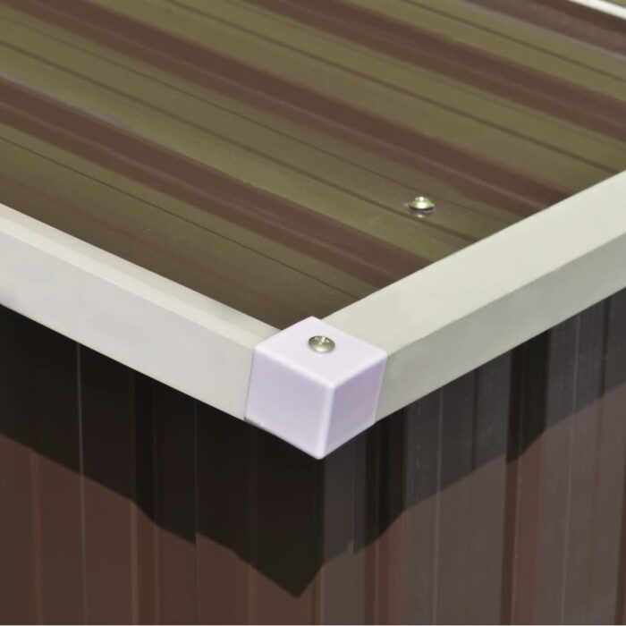 Abri de jardin 257x298x178 cm Métal Marron – Image 3