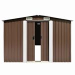 Abri de jardin 257x298x178 cm Métal Marron – Image 4