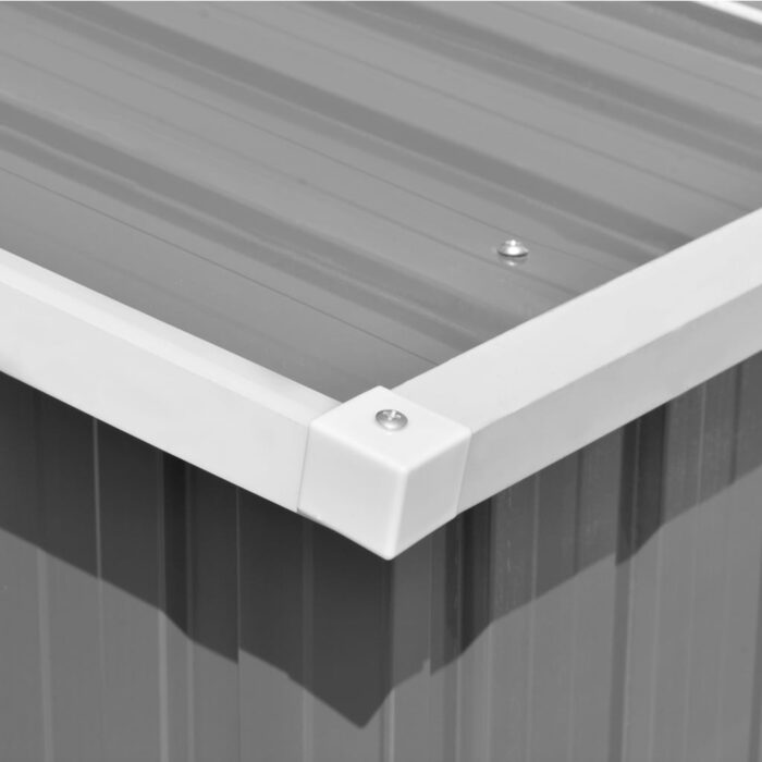 Abri de jardin 257x489x181 cm Métal Gris – Image 3