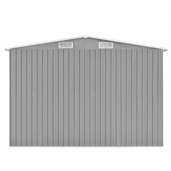 Abri de jardin 257x489x181 cm Métal Gris – Image 5