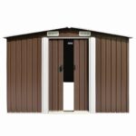 Abri de jardin 257x489x181 cm Métal Marron – Image 4