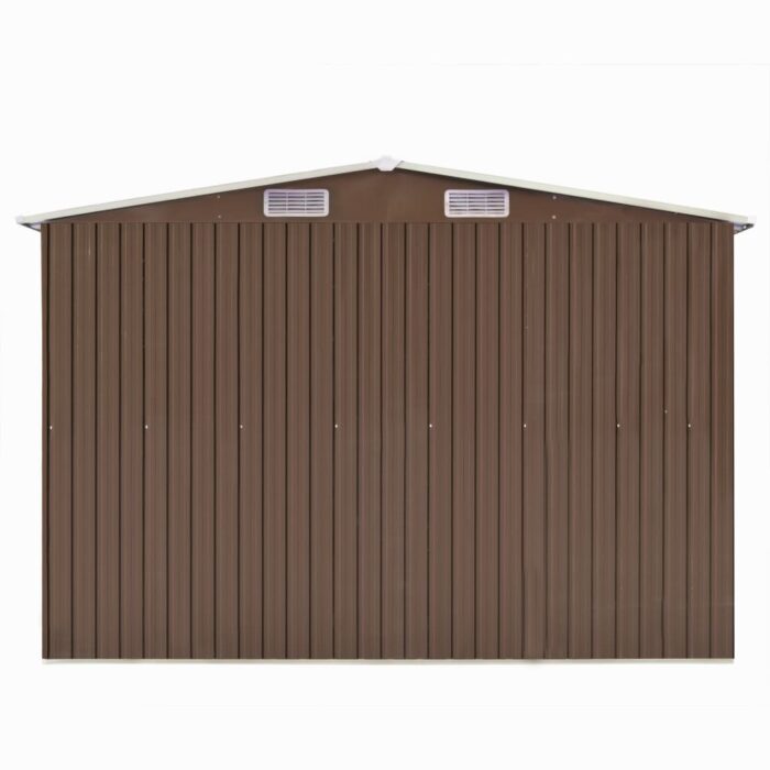 Abri de jardin 257x489x181 cm Métal Marron – Image 5