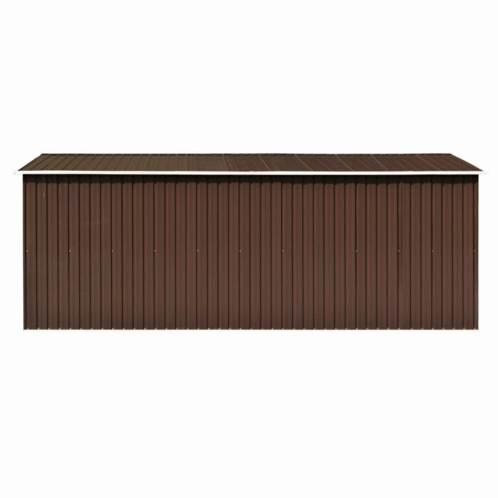 Abri de jardin 257x489x181 cm Métal Marron – Image 6
