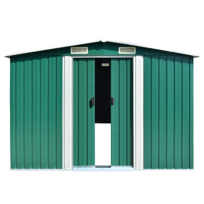 Abri de jardin 257x580x181 cm Métal Vert – Image 4