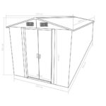 Abri de jardin 257x580x181 cm Métal Vert – Image 8