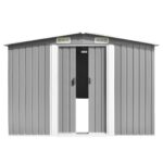Abri de jardin 257x580x181 cm Métal Gris – Image 4