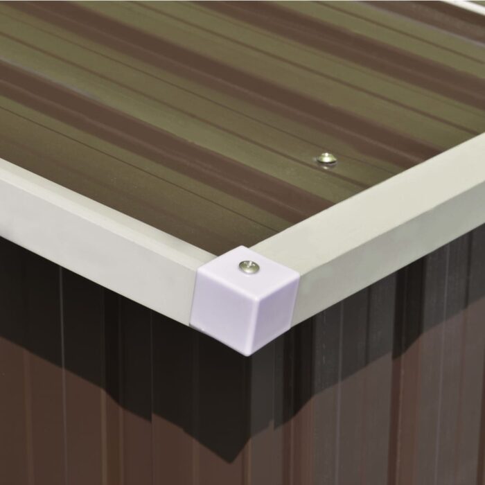 Abri de jardin 257x580x181 cm Métal Marron – Image 3