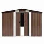 Abri de jardin 257x580x181 cm Métal Marron – Image 4