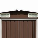 Abri de jardin 257x580x181 cm Métal Marron – Image 7