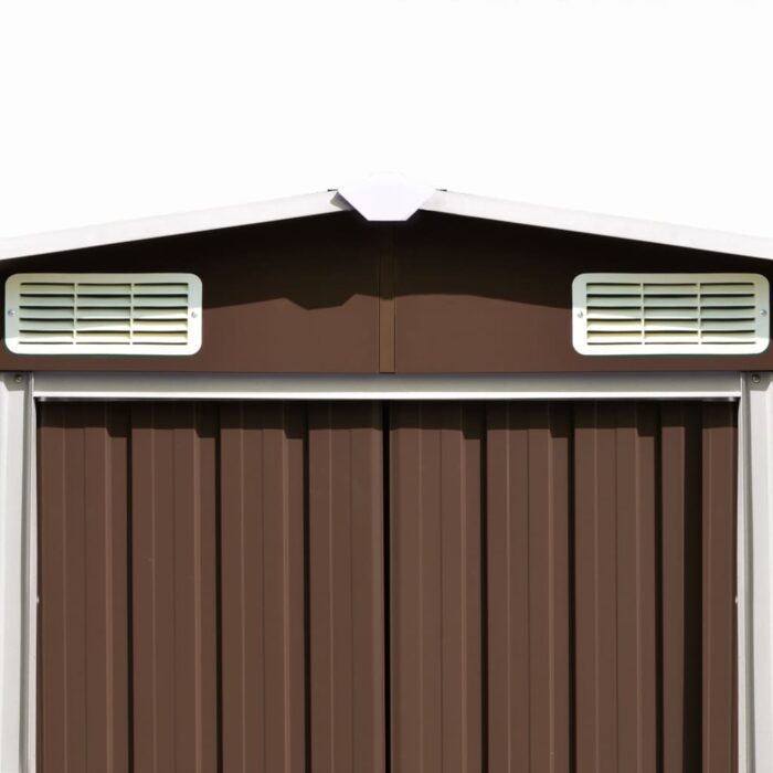 Abri de jardin 257x580x181 cm Métal Marron – Image 7