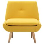 Fauteuil sans accoudoirs jaune tissu – Image 2