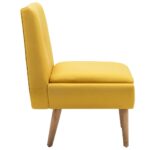 Fauteuil sans accoudoirs jaune tissu – Image 3