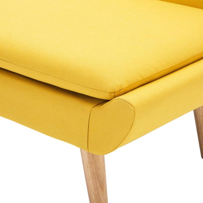 Fauteuil sans accoudoirs jaune tissu – Image 5