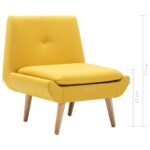 Fauteuil sans accoudoirs jaune tissu – Image 6