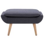 Repose-pied Tapisserie en tissu 73 x 43 x 42 cm Gris foncé – Image 2