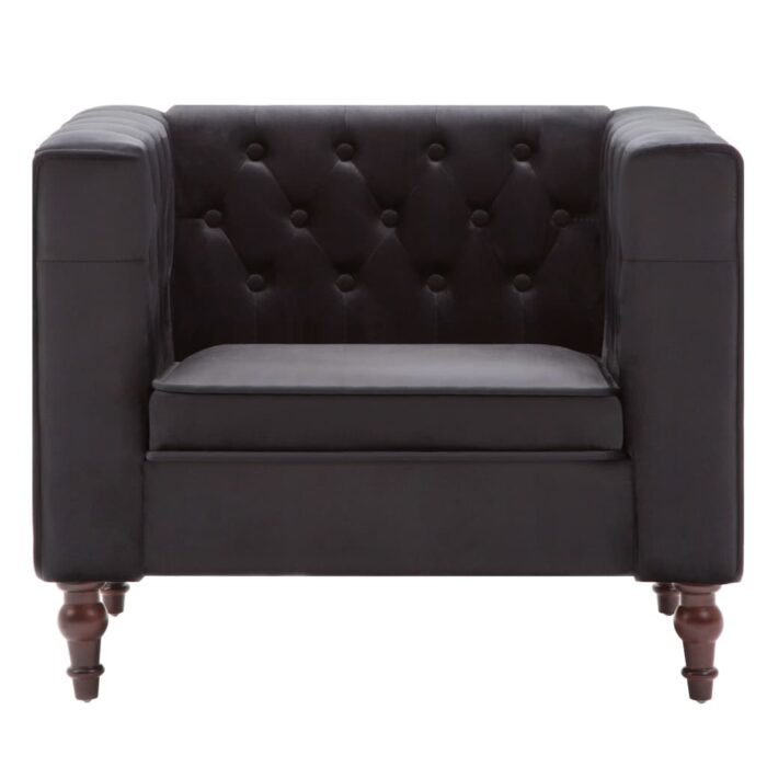 Fauteuil noir velours – Image 2