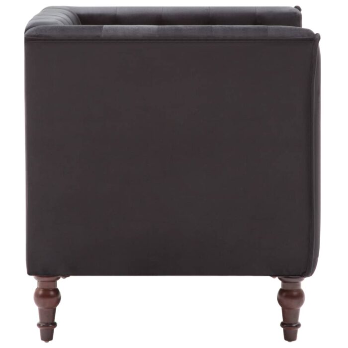 Fauteuil noir velours – Image 3