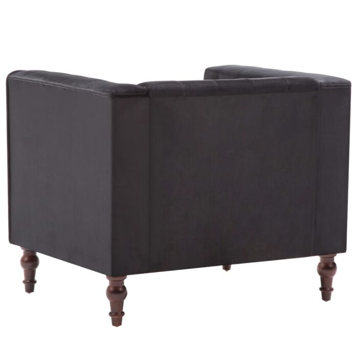 Fauteuil noir velours – Image 4