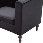 Fauteuil noir velours – Image 5