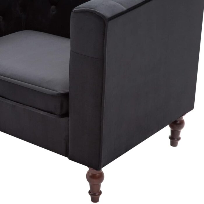 Fauteuil noir velours – Image 5