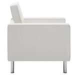Fauteuil blanc similicuir – Image 2
