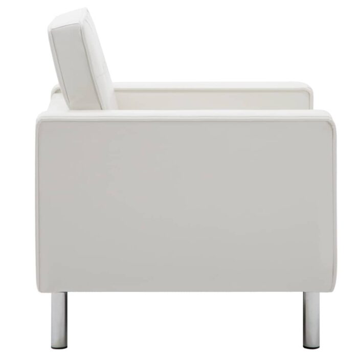Fauteuil blanc similicuir – Image 2