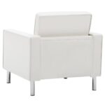 Fauteuil blanc similicuir – Image 3