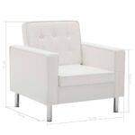Fauteuil blanc similicuir – Image 5