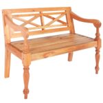 Banc Batavia 98 cm Bois d'acajou massif Marron clair