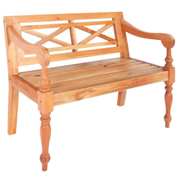 Banc Batavia 98 cm Bois d'acajou massif Marron clair – Image 1