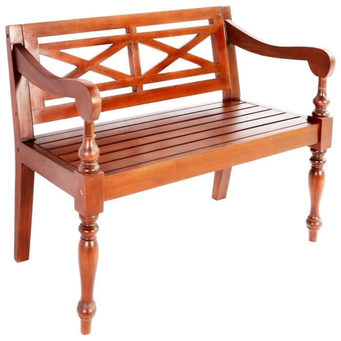 Banc Batavia 98 cm Bois d'acajou massif Marron foncé – Image 1