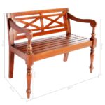 Banc Batavia 98 cm Bois d'acajou massif Marron foncé – Image 5