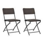 Chaises pliables de jardin lot de 2 PEHD et acier