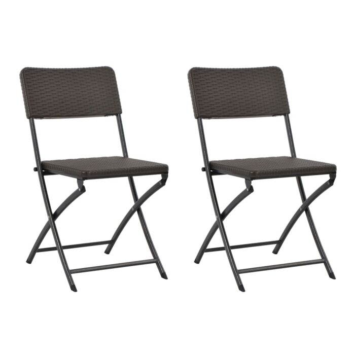 Chaises pliables de jardin lot de 2 PEHD et acier – Image 1