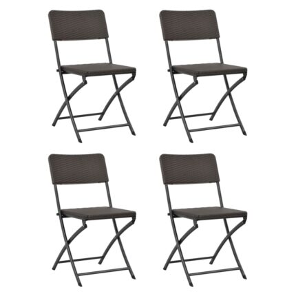 Chaises pliables de jardin lot de 4 PEHD et acier