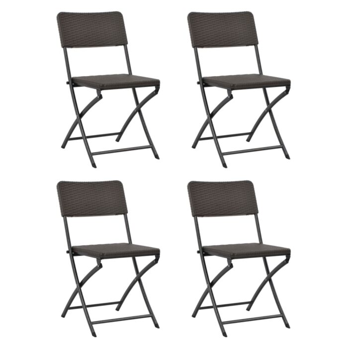 Chaises pliables de jardin lot de 4 PEHD et acier – Image 1