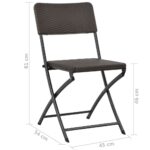 Chaises pliables de jardin lot de 4 PEHD et acier – Image 8