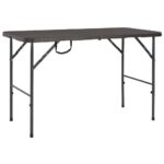 Table de jardin pliante Marron 120x60x74cm PEHD Aspect de rotin