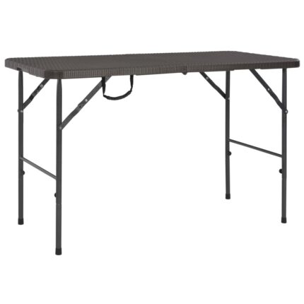 Table de jardin pliante Marron 120x60x74cm PEHD Aspect de rotin