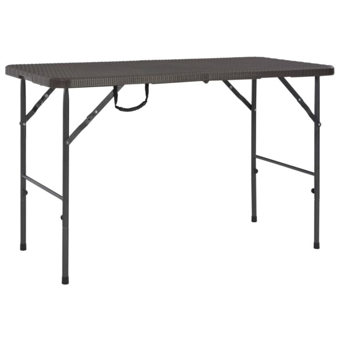 Table de jardin pliante Marron 120x60x74cm PEHD Aspect de rotin – Image 1